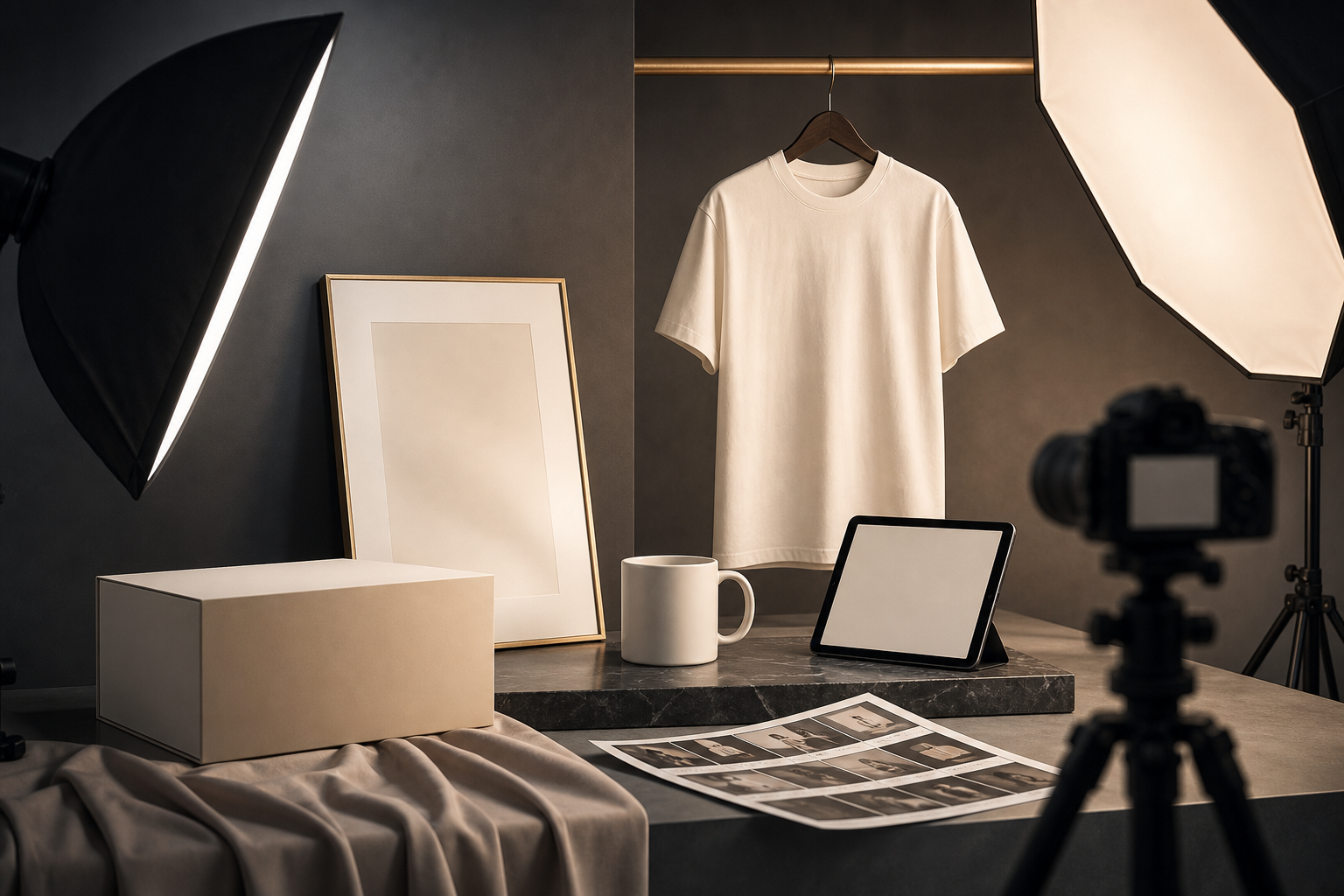 Product mockup photography lightbox studio